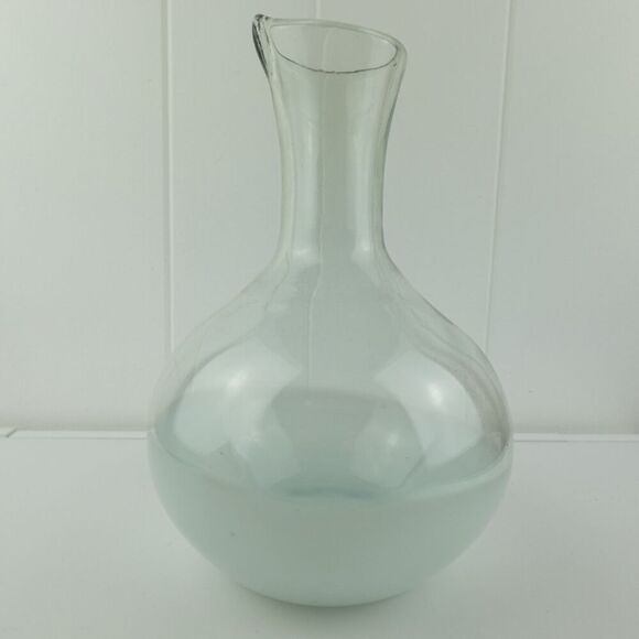 Verve Culture Hand Blown Glass Carafe Made In Jalisco Mexico Frosted Bottom - Picture 3 of 8
